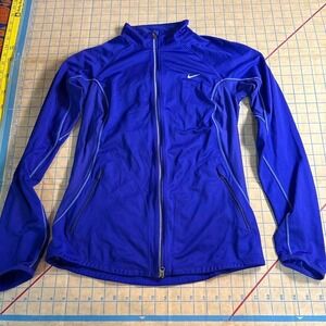 Nike Small Blue Thin Full Zip Track Jacket Two Zipper Pockets